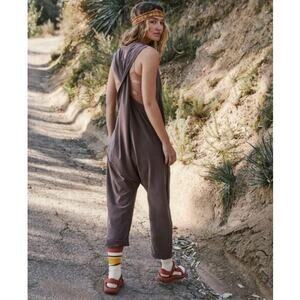 Free People Movement Hot Shot Twist Onesie Jumpsuit Charcoal Brown Size XL